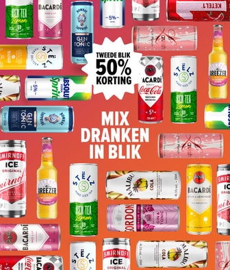 Premix nu extra voordelig; tweede fles 50% korting.